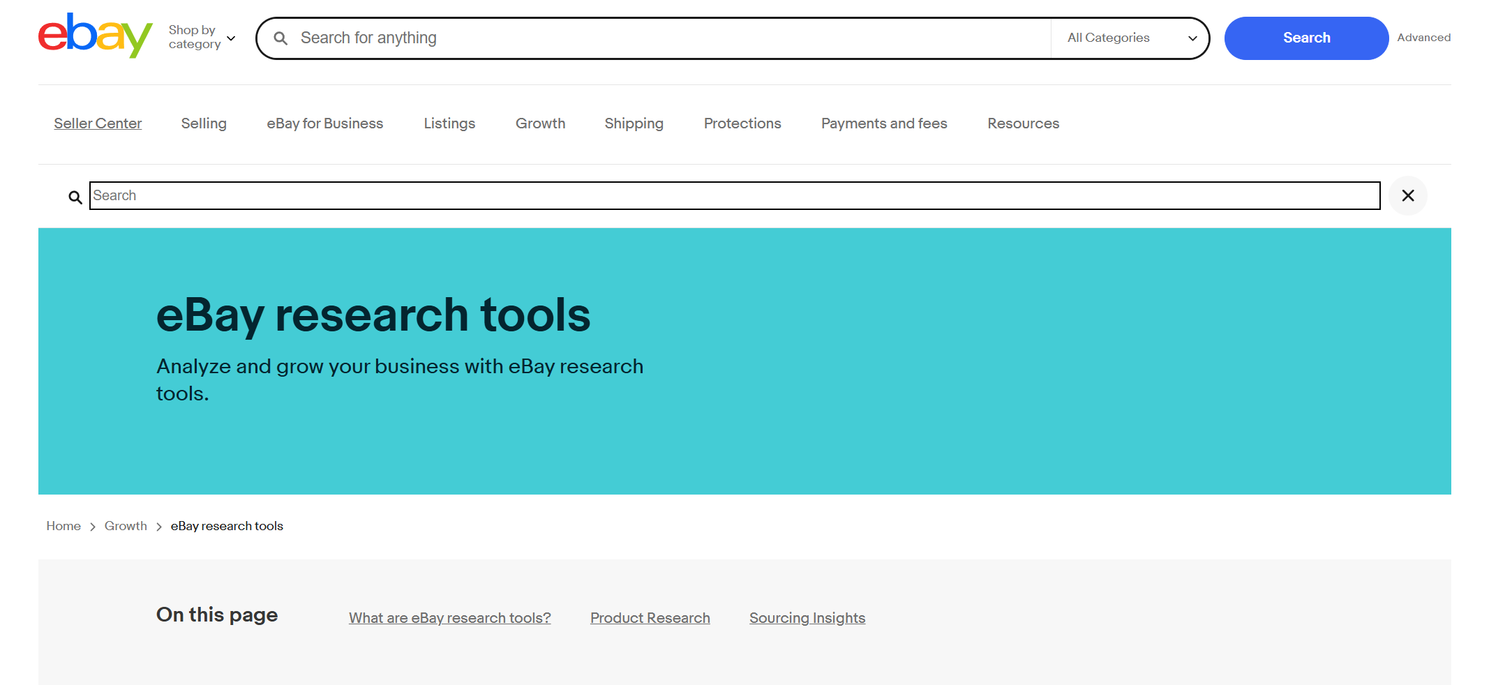 eBay research tools