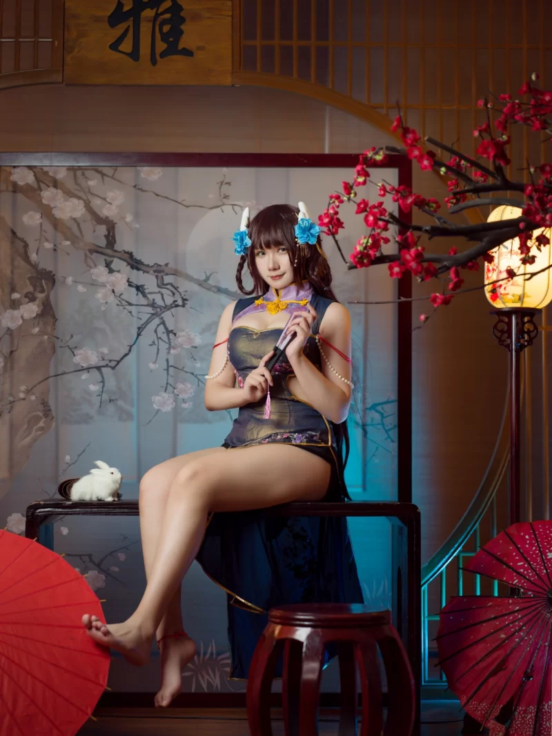 图片[1]-【COSPLAY】麻花酱 Vol.084 比睿旗袍+泳装 [61P]【700M】-嘤嘤怪之家