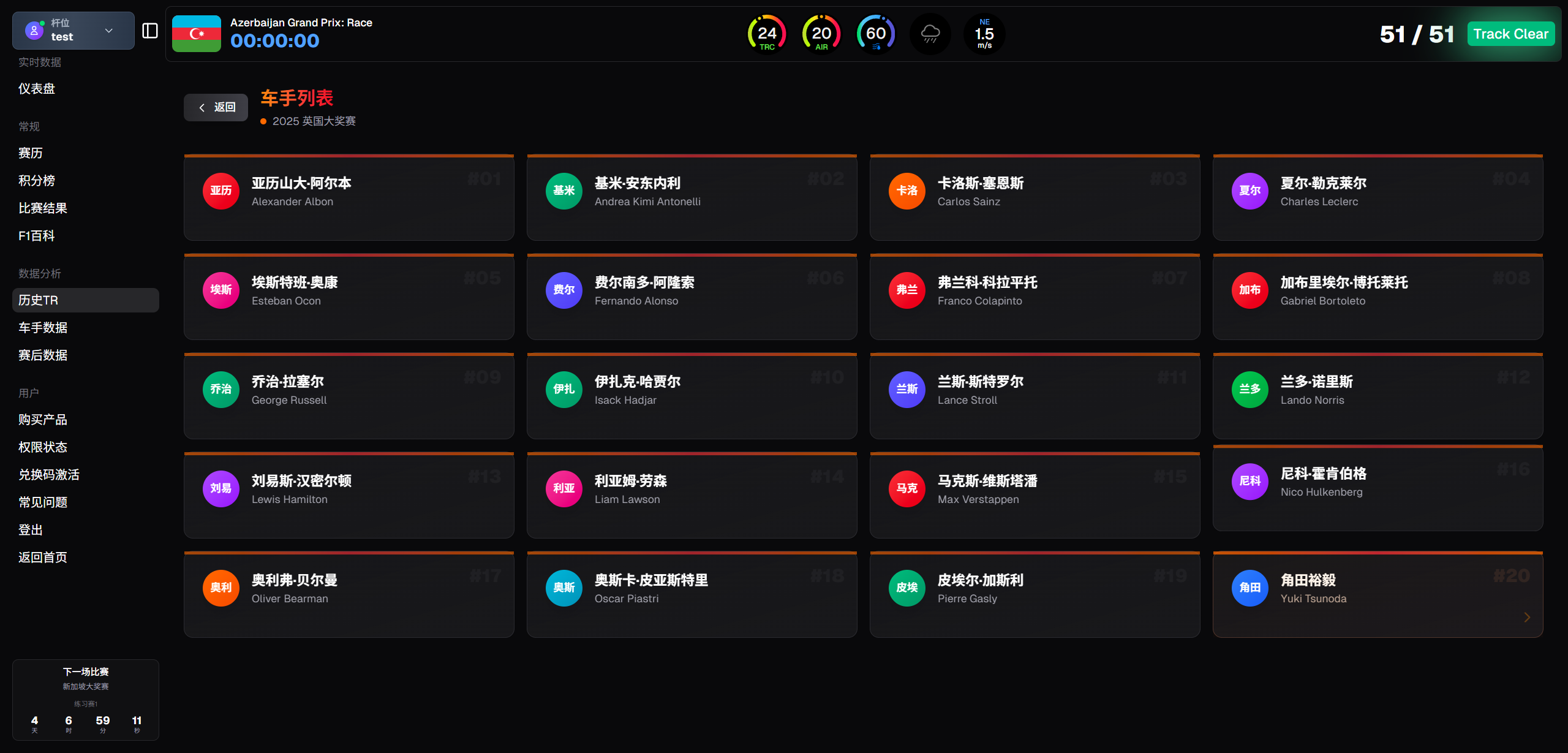 F1数据通历史车手TR - Team Radio中文翻译、车手无线电历史记录、经典F1语音档案